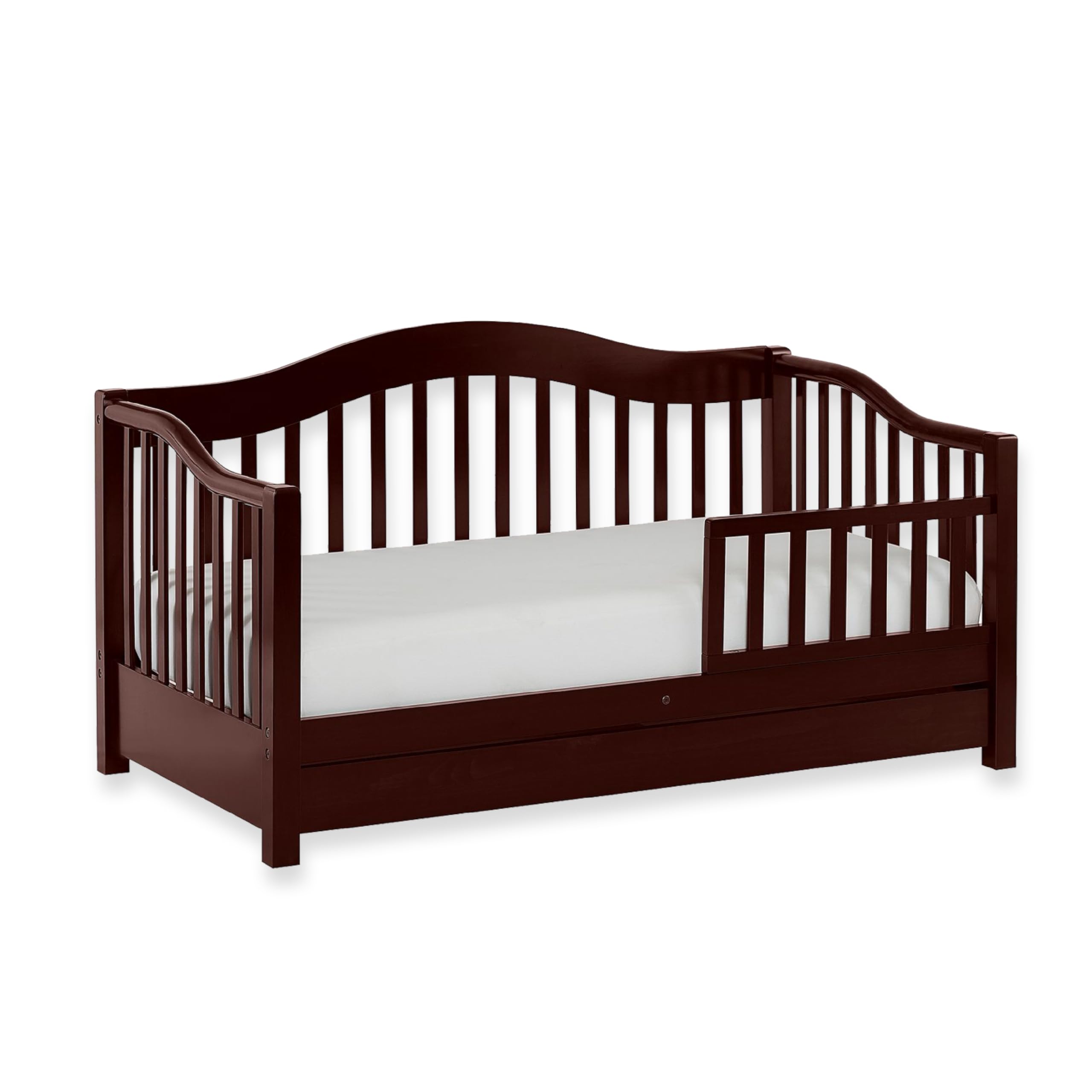 Dream On Me Toddler Day Bed with Storage Drawer in Espresso, Greenguard Gold Certified, JPMA Certified, Non-Toxic Finish, Low to
