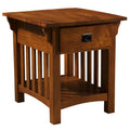 Leick Home 8222-SC Mission Impeccable Secret Compartment, Locking Drawer Nightstand Side Table, Medium Oak