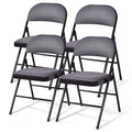GOFLAME 4 Pack Folding Chairs, Fabric Dining Chair Set with Padded Cushion and Back, Indoor Outdoor Upholstered Commercial Seat 