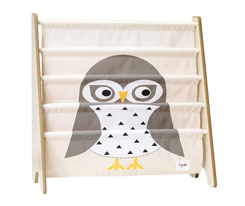3 Sprouts Kids Book Rack - Space-Saving Bookshelf for Childrens Room - Toddler Bookcase Organizer, Book Shelf Ages 3+, Owl