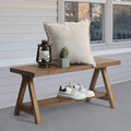 RowyPoey Solid Wood Bench, 43 Farmhouse Entryway Bench for Living Dining Room, Rustic Storage Bench Seat for Indoors and Outdoor
