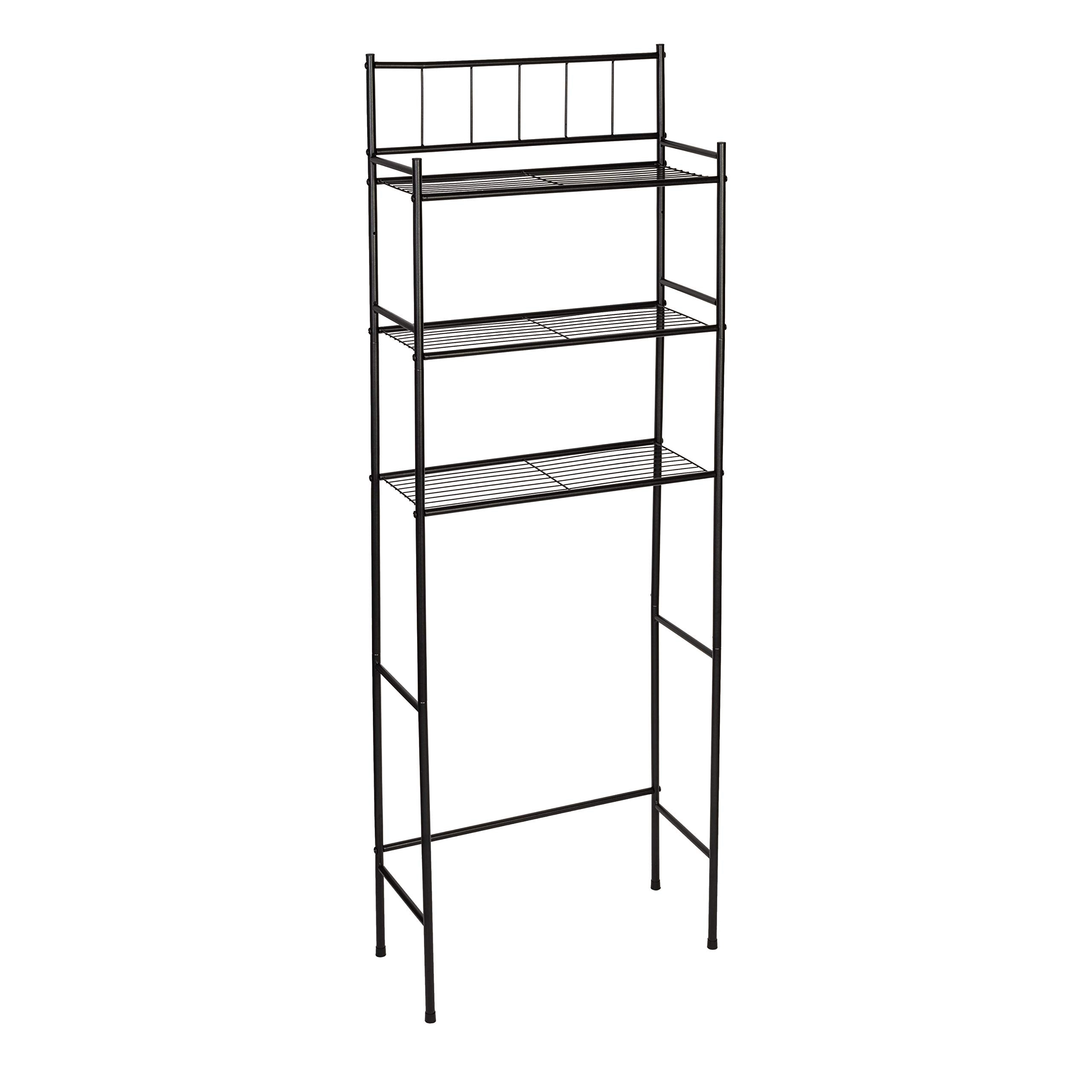 Honey-Can-Do 3 tier Over-The-Toilet Space Saver Shelving Unit, Black BTH-09022 Black