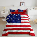 Feelyou American Flag Bedding Set Camouflage USA Flag Comforter Set Army Camo Flag Comforter Blue Red and White Stars Down Alter
