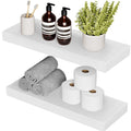 AMADA HOMEFURNISHING Floating Shelves Wall Mounted, 15 x 7 Inch Wall Shelves for Bathroom, Bedroom, Living Room, White Shelves S
