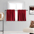 DONREN Christmas Red Blackout Curtain Tiers for Kids Room - Home Decorations Short Curtains for Small Windows (42 by 30 Inch,2 P