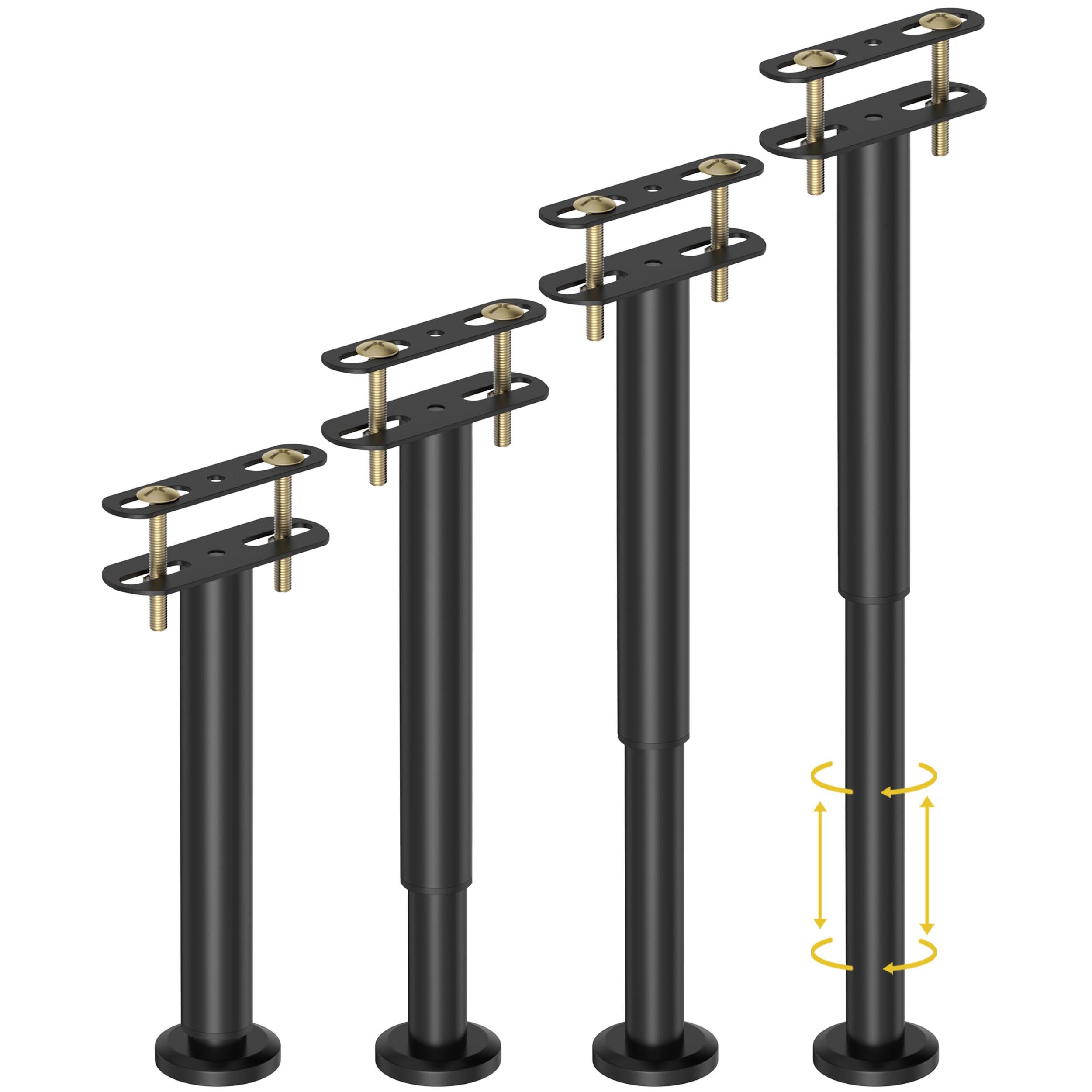 Wlrrcwdttc 4 Pcs Adjustable Height Bed Support Legs 10-17 inch, Bed Frame Center Support Legs for Bed Frame/Bed Center Slat/Furn