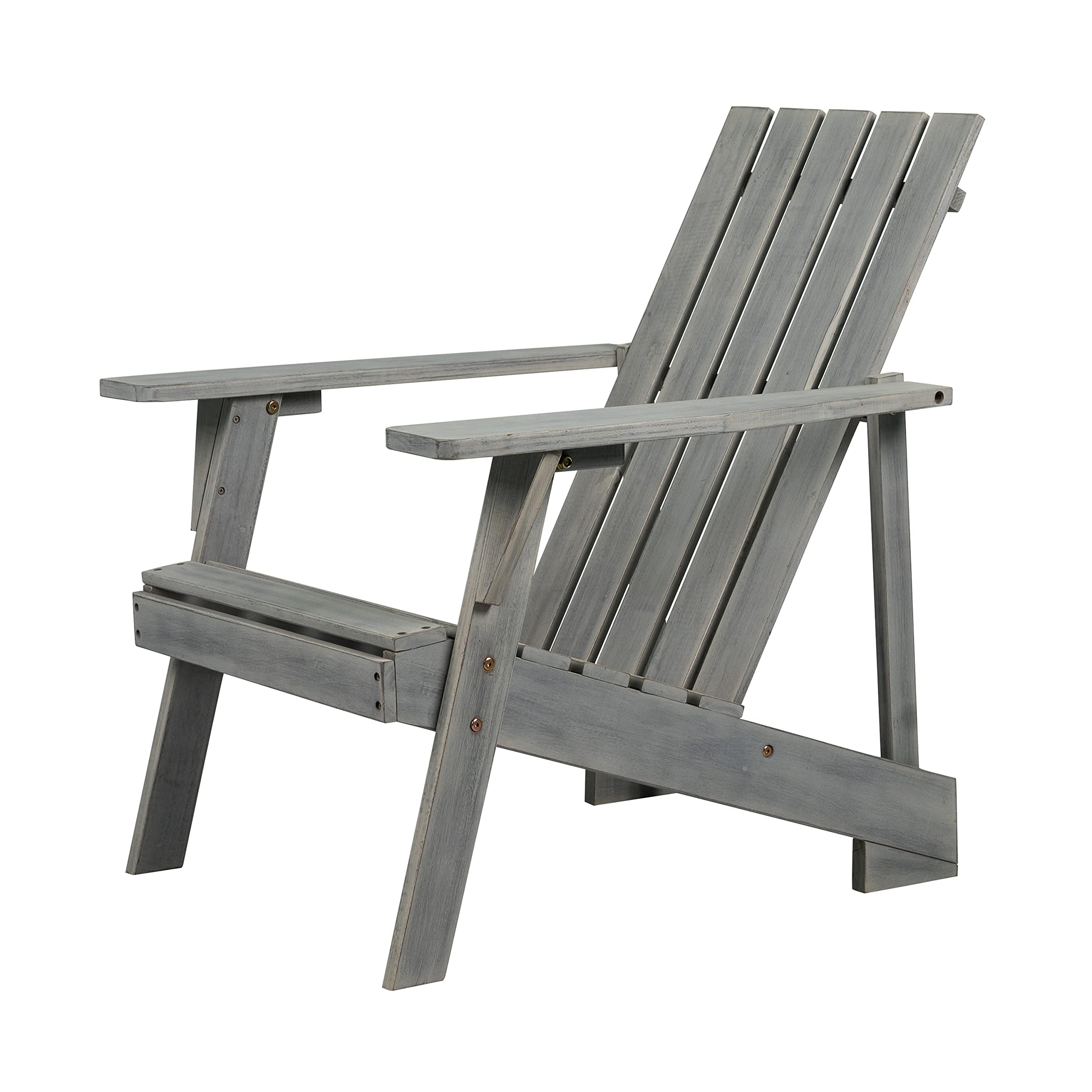 JONATHAN Y PAT1001B Irving Outdoor Patio Modern Acacia Wood Adirondack Chair for Garden, Lawn, Backyard, Pool, Deck, Beach, Fire