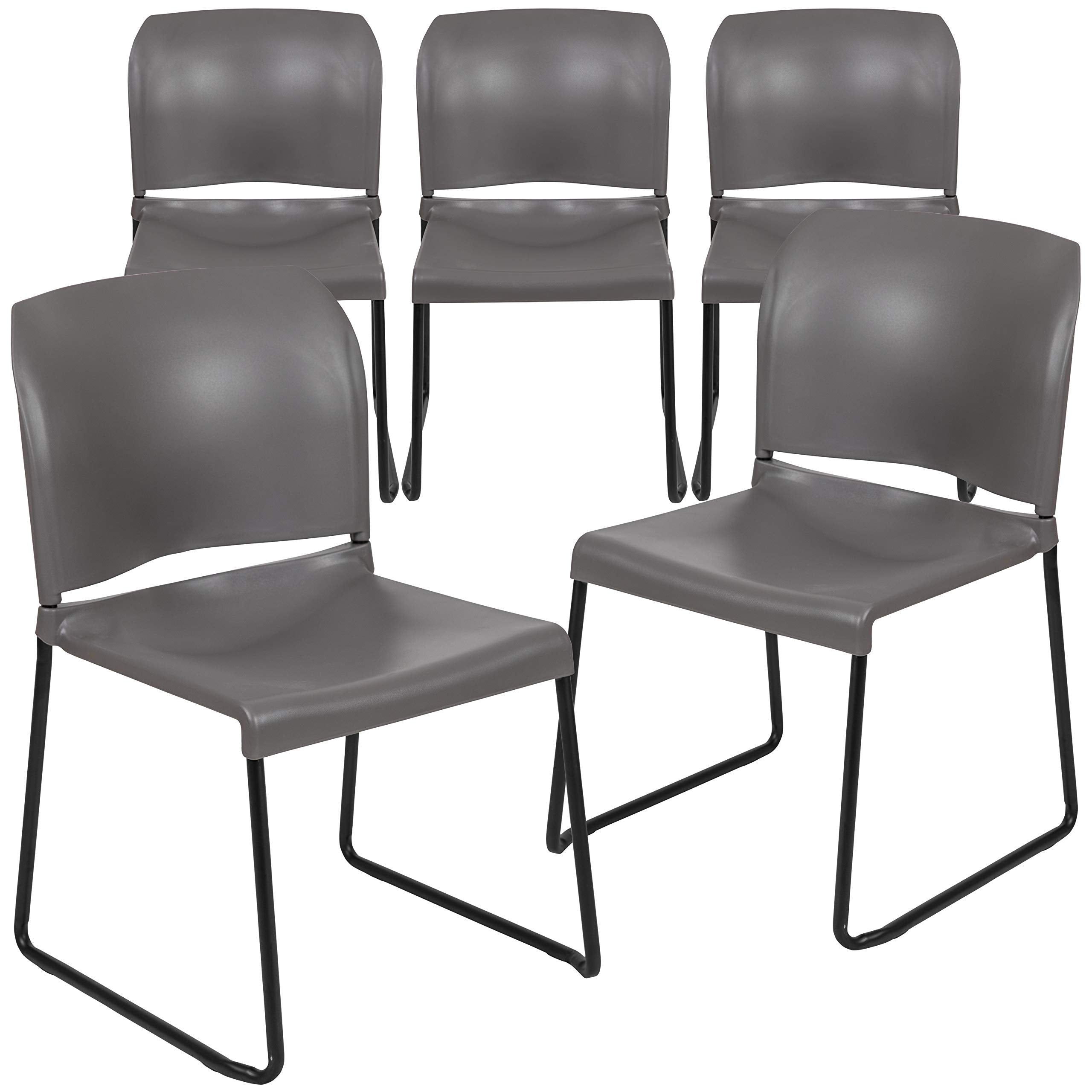 Flash Furniture Hercules Series Contoured Stacking Chairs for Waiting Rooms and Offices, Ergonomic Lobby Chairs with Curved Back