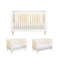 Babyletto Lolly 3-in-1 Convertible Crib with Toddler Bed Conversion Kit in White and Natural, Greenguard Gold Certified