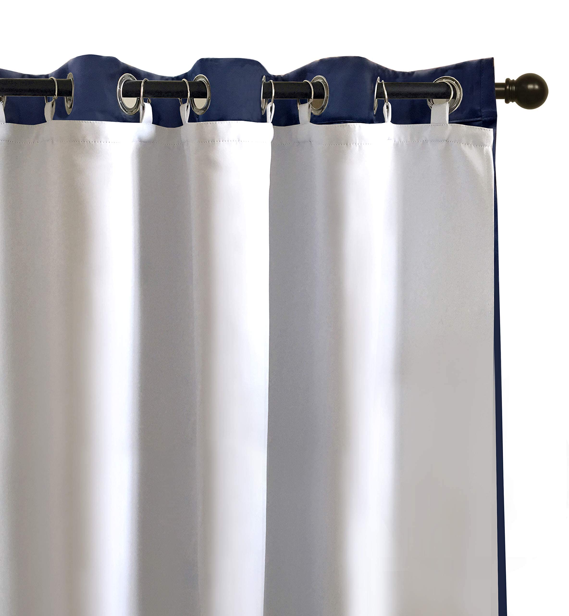 DriftAway Thermal Insulated 100 Percent Darkening Blackout Curtain Liner 2 Panels Each Liner Size 50 Inch by 92 Inch Rings Inclu