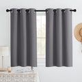 PONY DANCE Grey Blackout Curtains - Thermal Insulated Grommet Curtain Panels Room Darkening for Kitchen/Bedroom Window Treatment