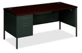 HON Metro Classic Series Left Pedestal l Workstation Desk, 66 X 30 X 29.5, Mahogany/Charcoal