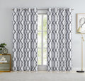 ugoutry Black White 84 Inch Long Full Blackout Curtains for Bedroom, Thermal Insulated Grommet Window Treatments, Geometric Patt