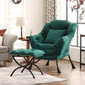 HomEastlly Lazy Chair with Ottoman, Modern Lounge Armchair with a Pillow, Leisure Sofa Armchair Set, Reading Chair with Footrest