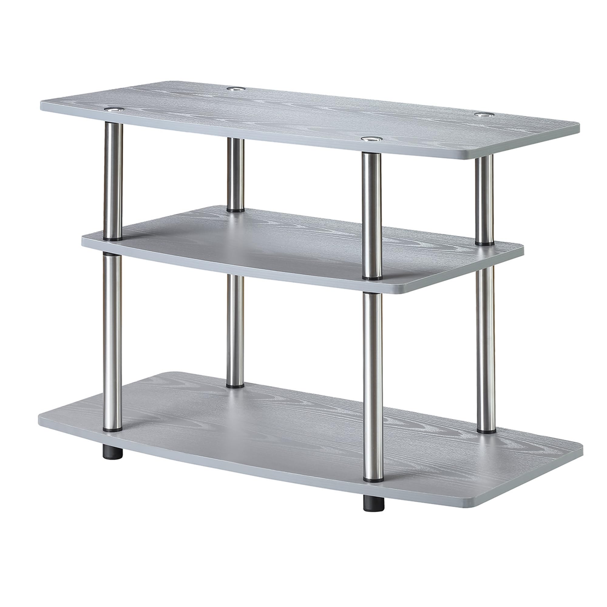 Convenience Concepts Designs2Go No Tools 3-Tier Stand Entertainment Center 37 Inches, Modern TV Console with Shelves for Living 