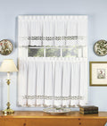 Todays Curtain Hellina Tapework Valance, 14-Inch, White - Hellina CA1800K