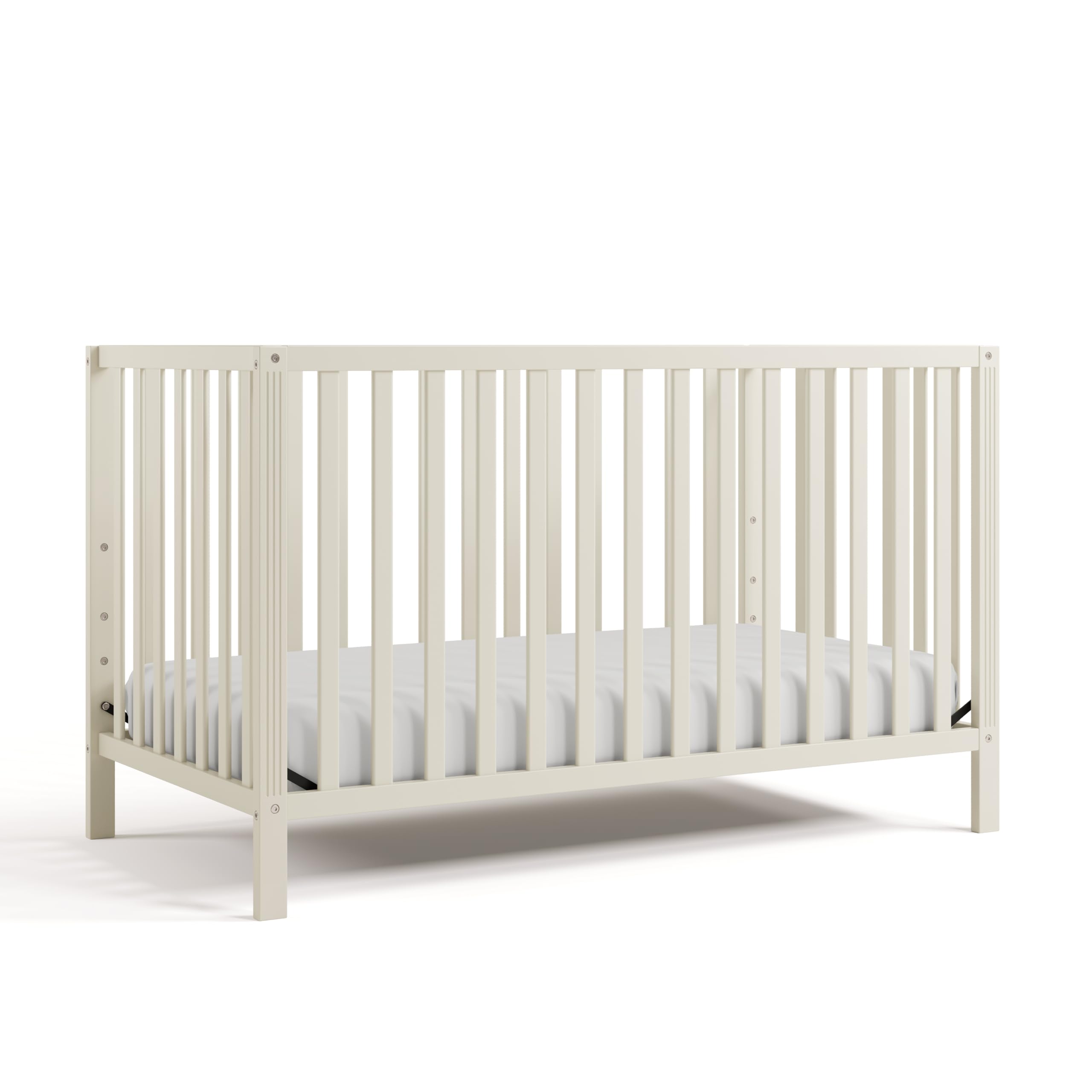 Storkcraft Morningside 5-in-1 Convertible Crib (Frosted Oat) - GREENGUARD Gold Certified Baby Crib, Fits Standard Crib Mattress,