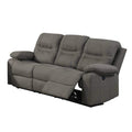 Benjara BM232081 41 in. Leatherette Reclining Sofa with USB Port Gray