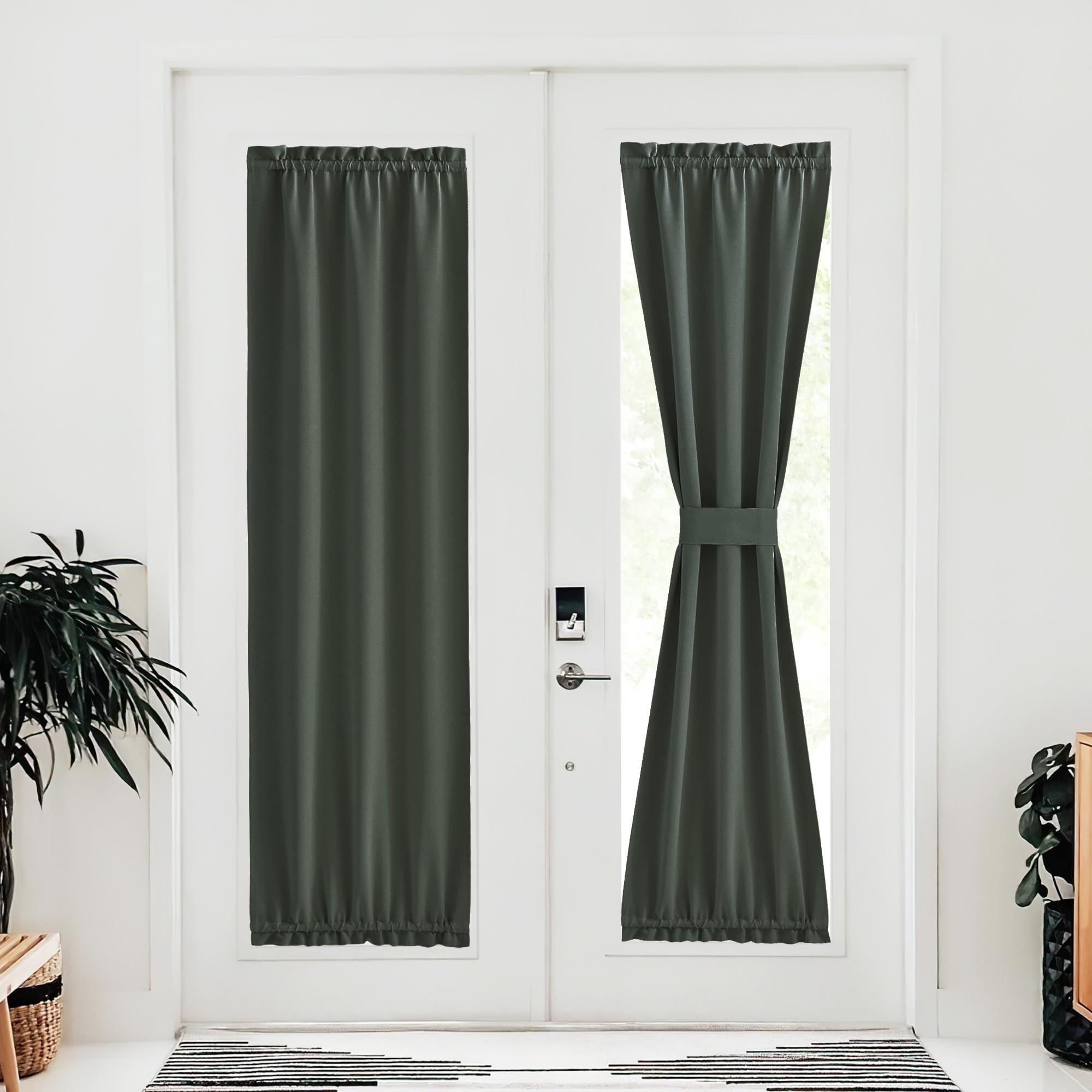 NICETOWN Door Curtains 72 inche Long, French Door Shades for Doorway Privacy, Thermal Insulated Window Covering for Bedroom, 30 