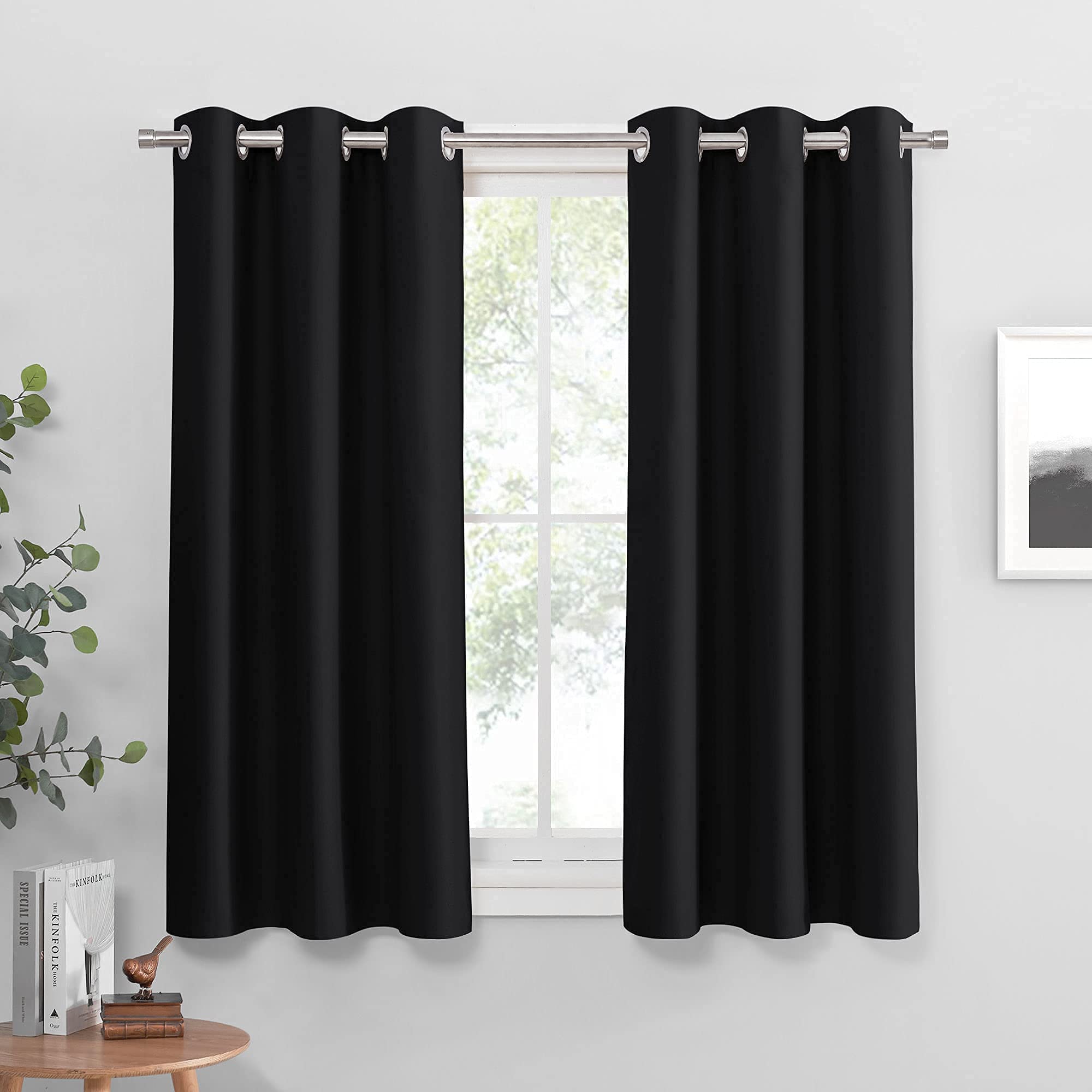 PONY DANCE Bedroom Blackout Curtains - Thermal Insulated Curtain Panels Window Treatments Grommet Top Light Blocking Home Decora