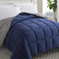 Cosybay Down Alternative Comforter (Blue/Grey, Queen) - All Season Soft Quilted Queen Size Bed Comforter - Duvet Insert with Cor