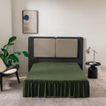 Green Bed Skirt King Size Ruffled Bed Skirt with Split Corners, King Bed Skirt 14 Inch Drop, King Size Bed Skirt Green for Ruffl