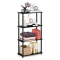 Furinno Turn-N-Tube 4-Tier Multipurpose Shelf Display Rack, Round Tubes, Americano/Black