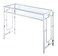 Convenience Concepts Town Square Chrome Desk 42 - Contemporary Modern Office, Den Desk with Shelf, Console Table, and Glam Vanit