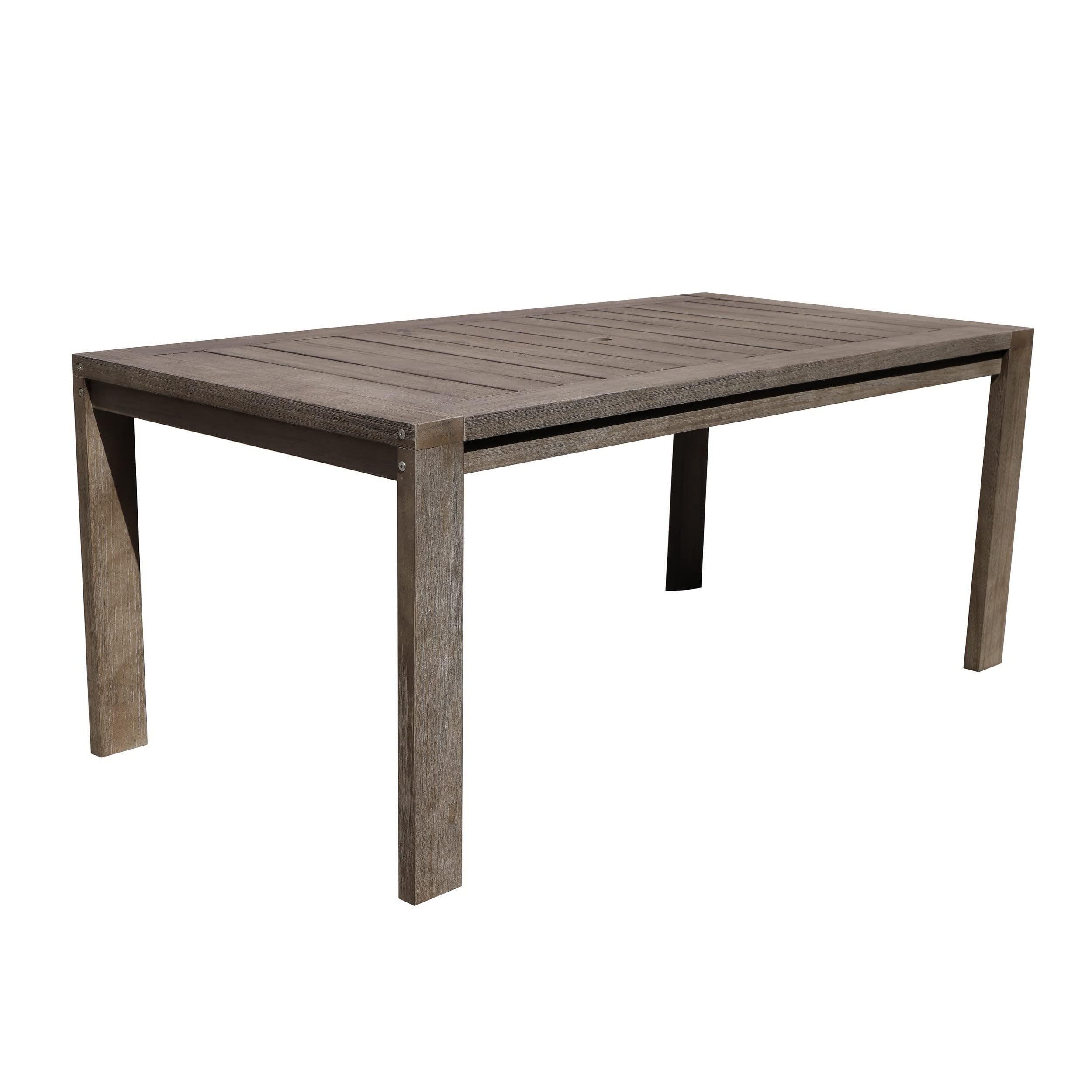 Benjara Neji 70 Inch Dining Table, Burnt Brown Eucalyptus Wood Frame, Plank Top