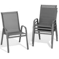 Dovov Patio Chairs Set of 4, All Weather Breathable Stackable Outdoor Dining Chairs with High Back and Wide Seat, Easily Set Up 