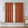 Chyhomenyc Orange Curtains 63 Inch Length 2 Panels, Faux Linen Textured Semi Sheer Light Filtering Soft Airy Rod Pocket Window T