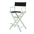 Casual Home Directors Chair ,White Frame/Black Canvas,30 - Bar Height