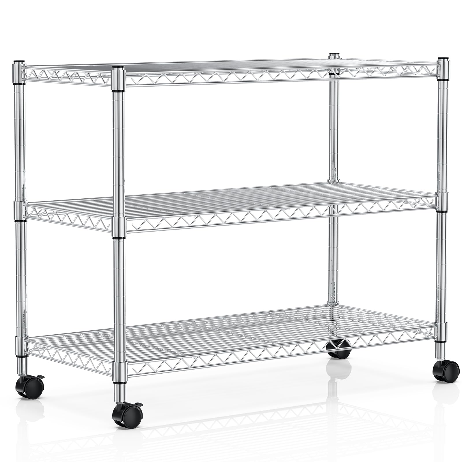 YSSOA Heavy Duty 3-Tier Storage Shelves 750Lb Capacity, 24.02 D x 13.78 W x 21.97 H Shelving Unit for Pantry, Garage, Laundry an