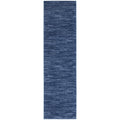 Nourison Essentials Indoor/Outdoor Navy Blue 2 x 6 Area Rug, Easy Cleaning, Non Shedding, Bed Room, Living Room, Dining Room, 