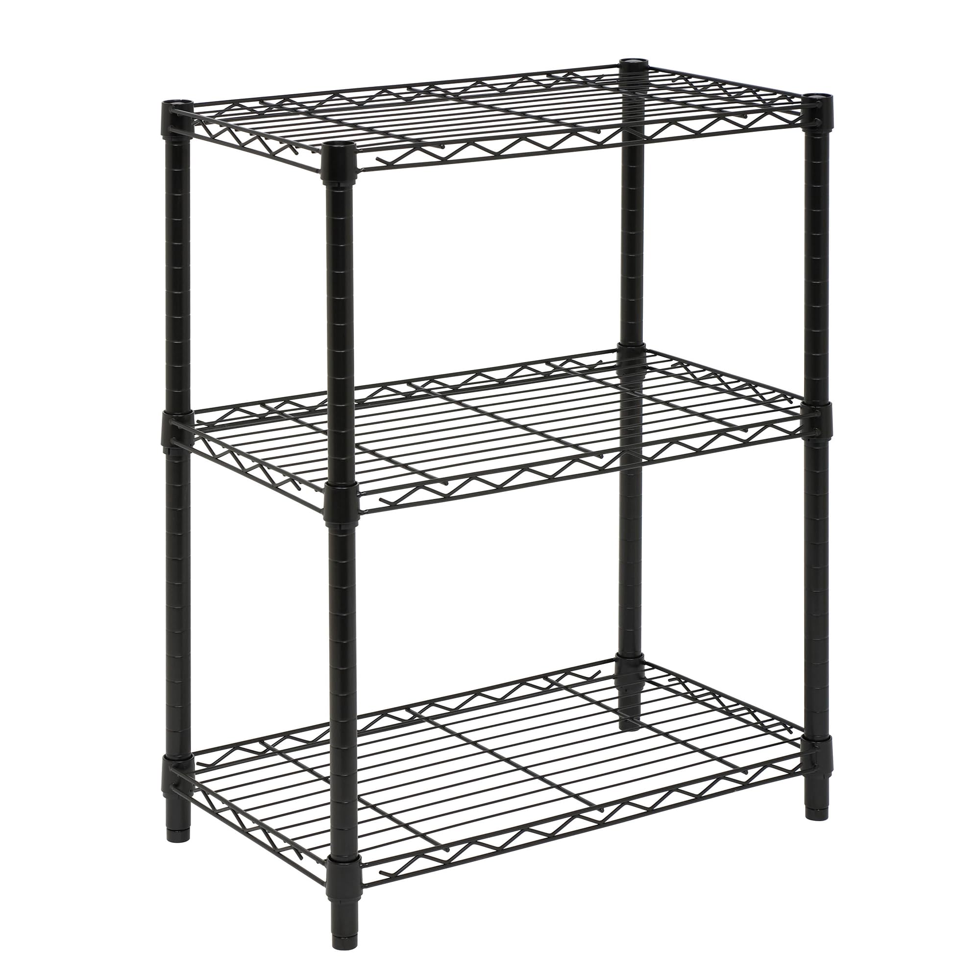 Honey-Can-Do 3-Tier Heavy Duty Adjustable Shelving Unit, Black