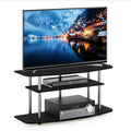 Furinno Frans Turn-N-Tube TV Stand for TV Size up to 43 Inch, 3-Tier, Black Oak