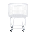 Deco 79 Metal Round Storage Cart with Wheels, 18 x 18 x 24, White