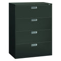 HON Brigade 600 Series Lateral File, 4 Legal/Letter-Size File Drawers, Charcoal, 42 X 18 X 52.5