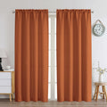 Chyhomenyc Orange Curtains 72 Inch Length 2 Panels Set, Faux Linen Textured Light Filtering Soft Airy Privacy Farmhouse Curtain 
