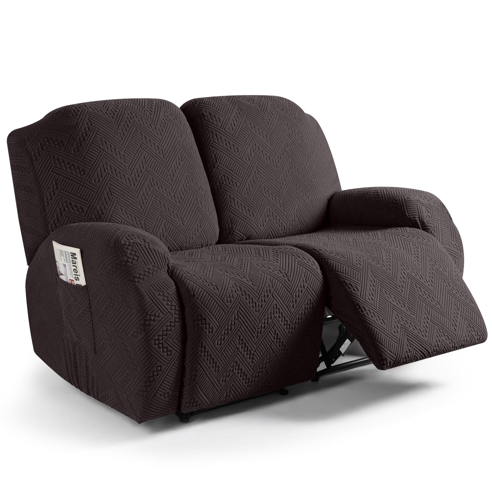 Ruaozz Recliner Sofa Covers Recliner Chair Covers Couch Covers for Reclining Couches with Pockets Washable Furniture Protector w