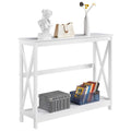 Yaheetech Wood Entryway Table, Console Table for Entryway, 2-Tier Sofa Table Accent Table w/Storage Shelf for Living Room, Hall,