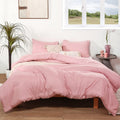 ROSGONIA Pink Comforter Full Size,3pcs Comforter Full Size for Girls Teen (1 Boho Light Pink Comforter & 2 Pillowcases),Lightwei