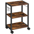 MAHANCRIS Printer Stand, 3-Tier Under Desk Printer Cart with Storage Shelf, Heavy Duty Printer Table with Wheels for Home and Of