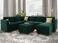 Belffin Modular Sectional Sofa with Storage Seat Oversized U Shaped Couch with Reversible Chaise Velvet Sofa Set with Ottoman Gr