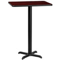 Flash Furniture Stiles 24 x 30 Rectangular Mahogany Laminate Table Top with 22 x 22 Bar Height Table Base