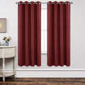 Joydeco Blackout Curtains 72 Inch Length 2 Panels Set, Thermal Insulated Long Curtains 2 Burg, Room Darkening Grommet Curtains f