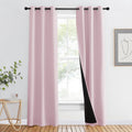 NICETOWN 100% Blackout Window Curtain Panels, Heat and Cold Blocking Drapes with Black Liner for Nursery, 80 Thermal Insulated D