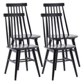 DUHOME Wooden Dining Chairs Set of 4, Wood Dining Room Chairs Slat Spindle Back Kitchen Room Chair Windsor Chairs, Black
