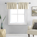 DONREN 2 Pcs Cream Beige Curtain Valances for Kitchen -18 Inches Long Room Darkening Rod Pocket Valances (42 by 18 Inch Length)
