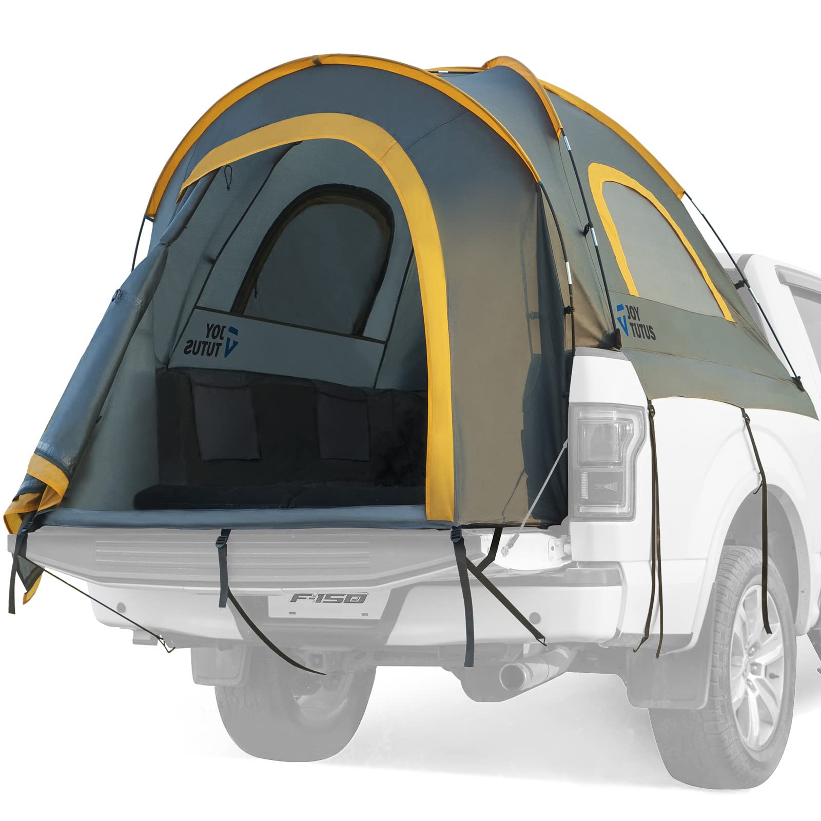JOYTUTUS Pickup Truck 6.5  2.0, Waterproof PU2000mm Double Layer for 2 Person, Portable Truck Bed Tent with Rainfly - Orange
